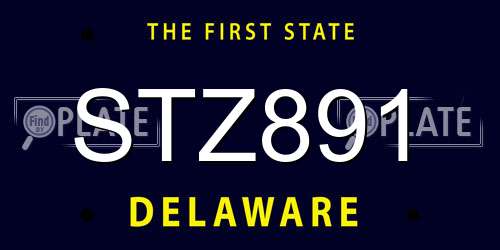 STZ891 Delaware License Plate