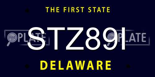 STZ89I Delaware License Plate