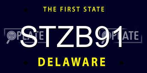 STZB91 Delaware License Plate
