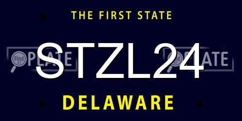 STZL24 Delaware License Plate