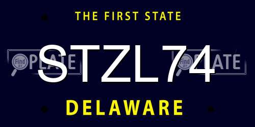 STZL74 Delaware License Plate