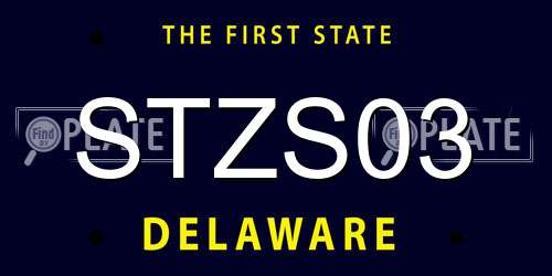 STZS03 Delaware License Plate