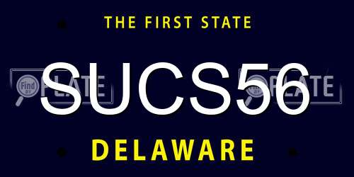 SUCS56 Delaware License Plate
