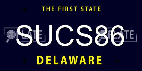 SUCS86 Delaware License Plate