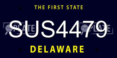 SUS4479 Delaware License Plate