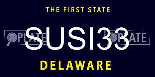 SUSI33 Delaware License Plate