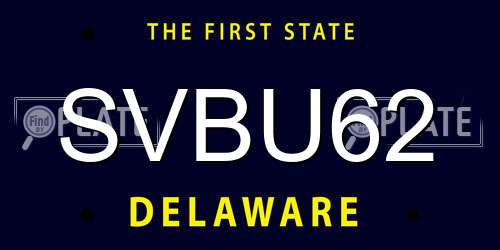 SVBU62 Delaware License Plate