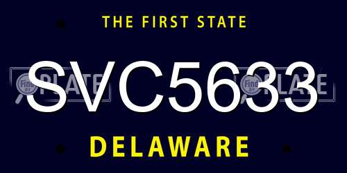 SVC5633 Delaware License Plate