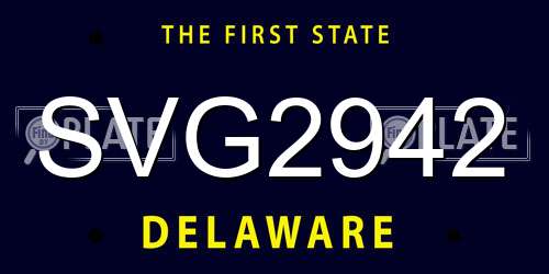 SVG2942 Delaware License Plate