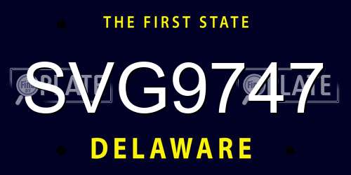 SVG9747 Delaware License Plate