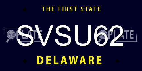 SVSU62 Delaware License Plate