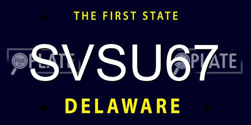 SVSU67 Delaware License Plate