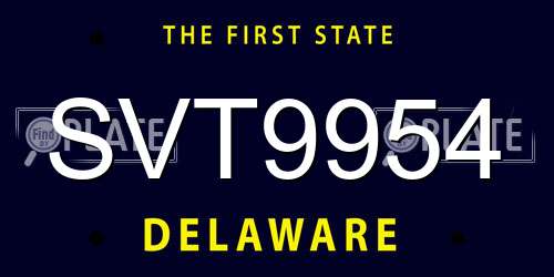 SVT9954 Delaware License Plate