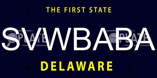 SVWBABA Delaware License Plate