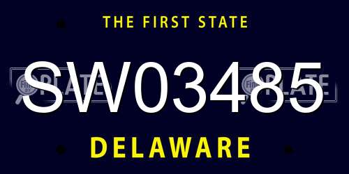 SW03485 Delaware License Plate