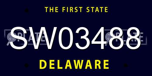 SW03488 Delaware License Plate