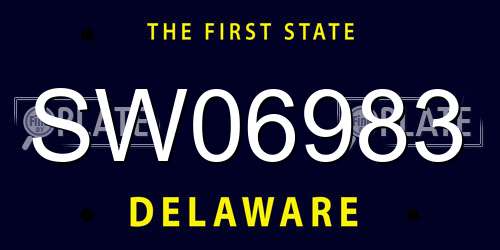 SW06983 Delaware License Plate