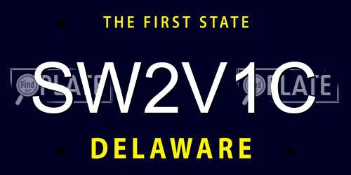 SW2V1C Delaware License Plate
