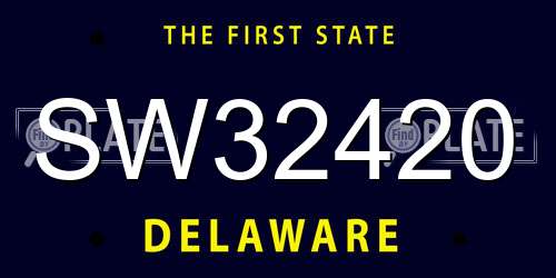 SW32420 Delaware License Plate