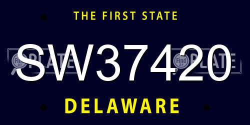 SW37420 Delaware License Plate