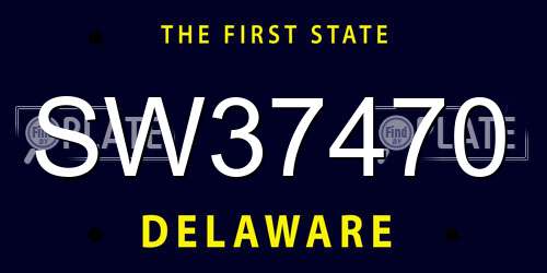 SW37470 Delaware License Plate