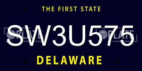 SW3U575 Delaware License Plate