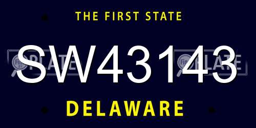 SW43143 Delaware License Plate