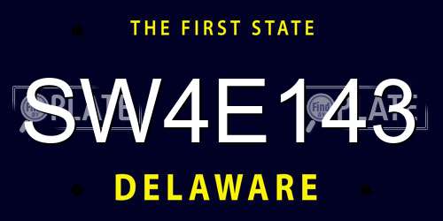 SW4E143 Delaware License Plate
