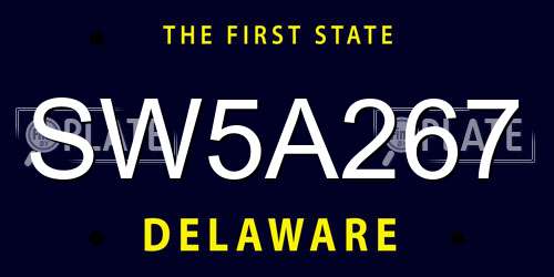 SW5A267 Delaware License Plate