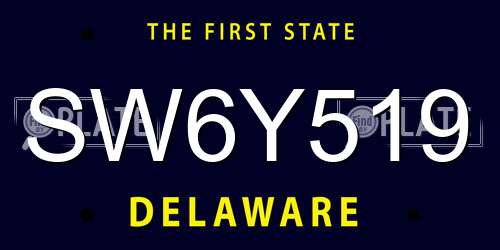 SW6Y519 Delaware License Plate