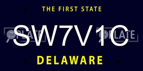 SW7V1C Delaware License Plate