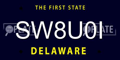 SW8U0I Delaware License Plate