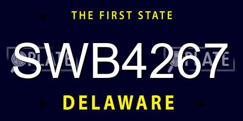 SWB4267 Delaware License Plate