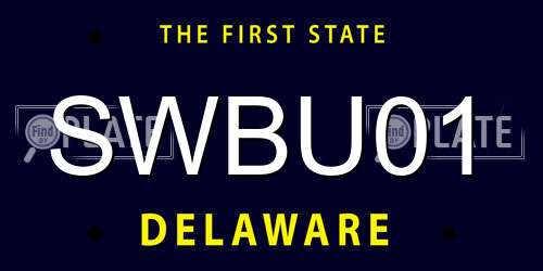 SWBU01 Delaware License Plate
