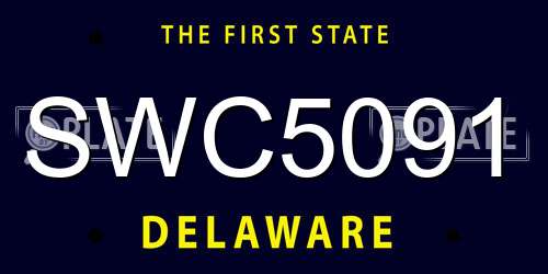 SWC5091 Delaware License Plate
