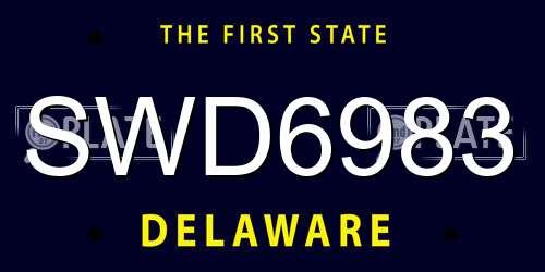 SWD6983 Delaware License Plate