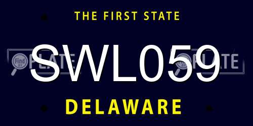 SWL059 Delaware License Plate