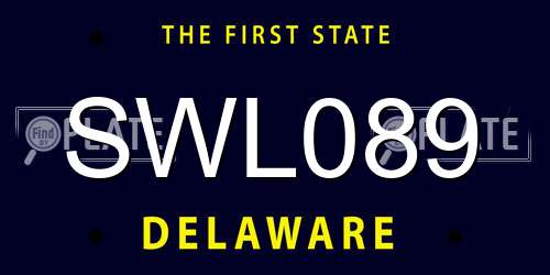 SWL089 Delaware License Plate