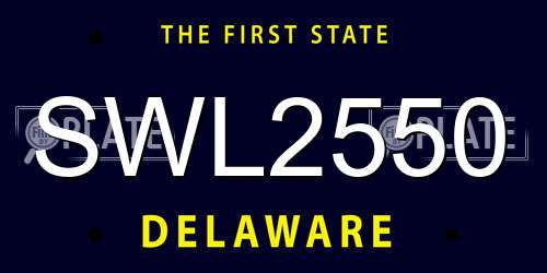 SWL2550 Delaware License Plate