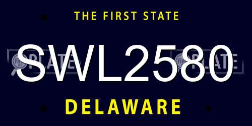 SWL2580 Delaware License Plate