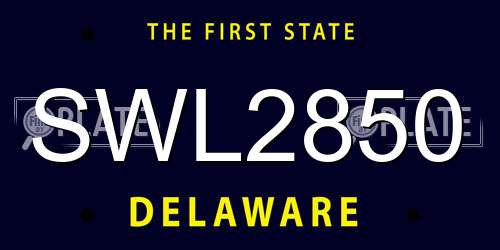 SWL2850 Delaware License Plate