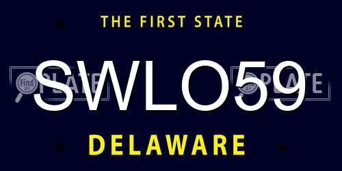 SWLO59 Delaware License Plate