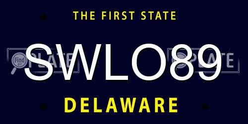 SWLO89 Delaware License Plate