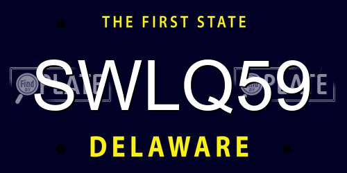 SWLQ59 Delaware License Plate