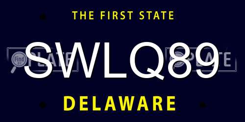 SWLQ89 Delaware License Plate