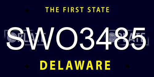 SWO3485 Delaware License Plate