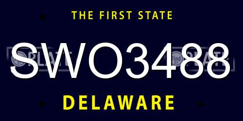 SWO3488 Delaware License Plate