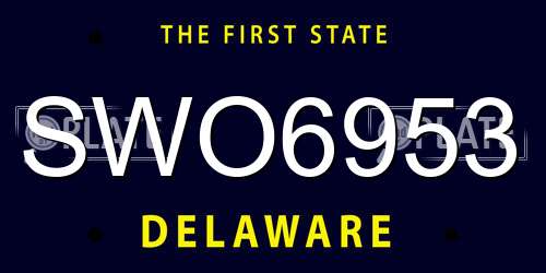 SWO6953 Delaware License Plate