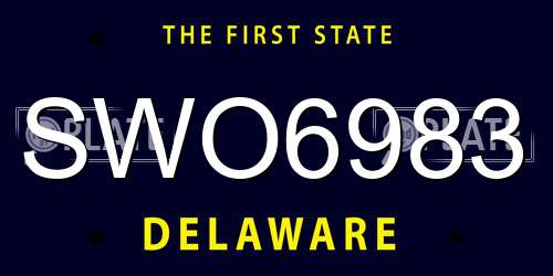 SWO6983 Delaware License Plate