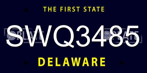 SWQ3485 Delaware License Plate